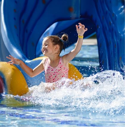Spotlights Girl at pool